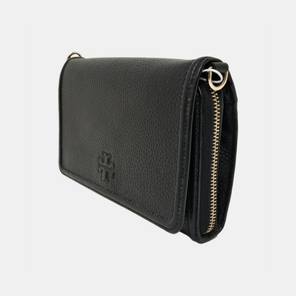 TORY BURCH Taylor Black leather crossbody bag handbag Golden hardware Removable shoulder strap-(SKU)-940194688