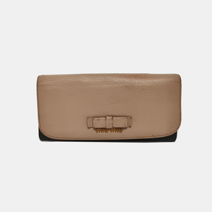 Miu Miu Brown Leather Handbag Golden hardware-(SKU)-938080004