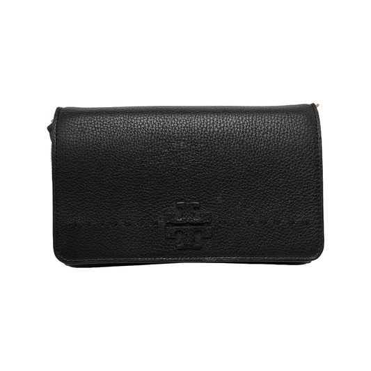 TORY BURCH Taylor Black leather crossbody bag handbag Golden hardware Removable shoulder strap-(SKU)-940612898