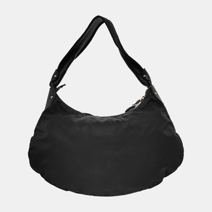 FERRAGAMO Tote bag Black Nylon Shoulder Bag with Shoulder Strap Silver Hardware-(SKU)-940963358