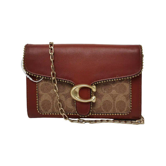 COACH TABBY Red Cowhide Monogram Studs Handbag Golden hardware-(SKU)-941273975