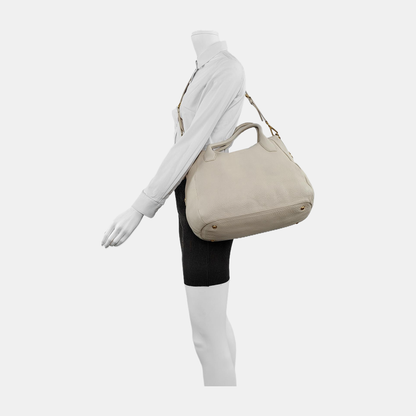 PRADA Tote bag White Cowhide Single Shoulder Handbag Crossbody Bag Golden hardware Removable shoulder strap-(SKU)-942033423