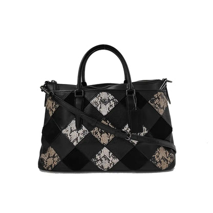 COACH CROSBY Black Leather Single Shoulder Bag Handbag Black hardware Removable shoulder strap-(SKU)-942426651