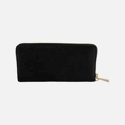 MICHAEL KORS Black Leather Wallet Golden hardware-(SKU)-942270636