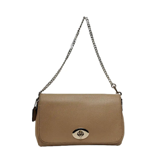 COACH Khaki Leather Single Shoulder Bag and Handbag Golden hardware-(SKU)-942795544