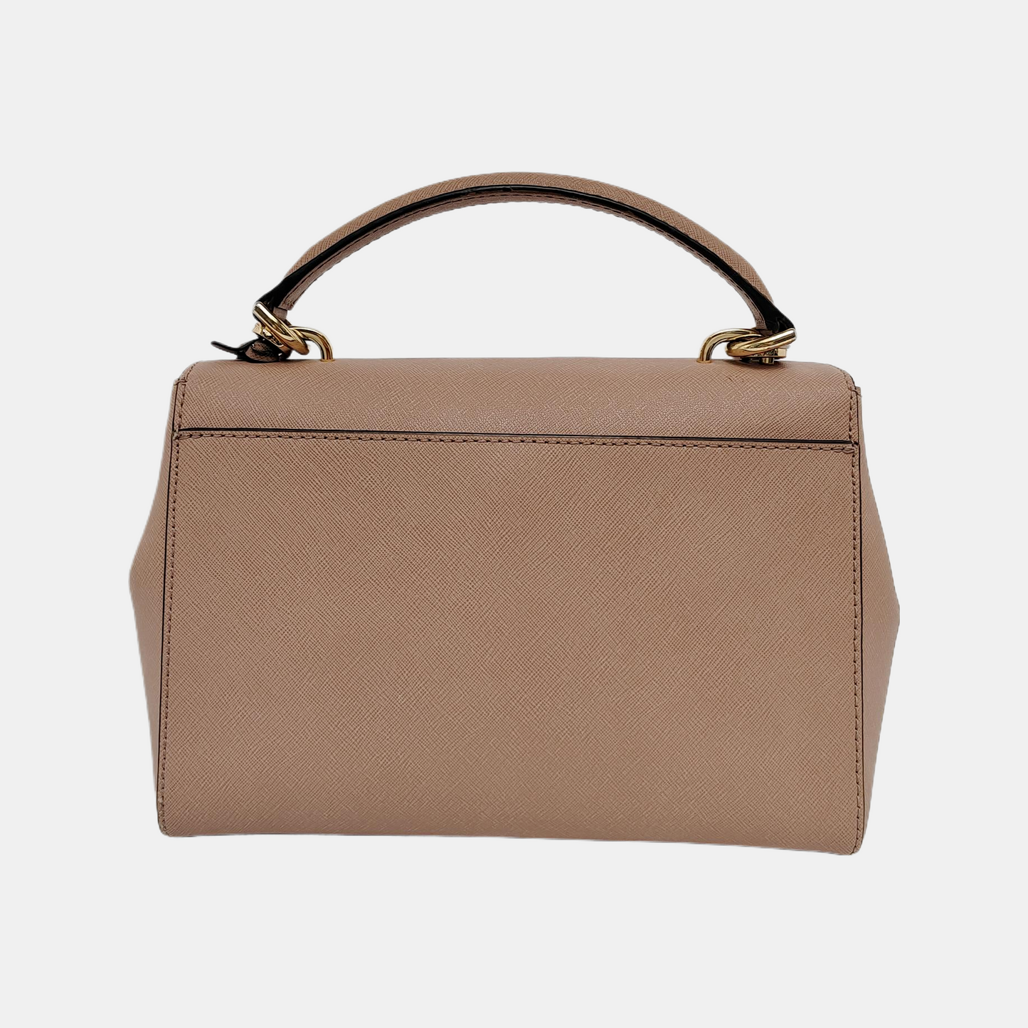 MICHAEL KORS Small size Light Pink Leather Embossed Single Shoulder Bag Crossbody Hobo Golden hardware Removable shoulder strap-(SKU)-943222180