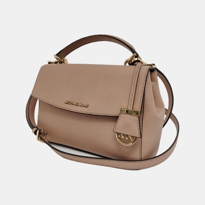MICHAEL KORS Small size Light Pink Leather Embossed Single Shoulder Bag Crossbody Hobo Golden hardware Removable shoulder strap-(SKU)-943222180