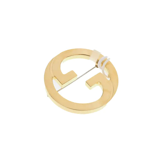 GUCCI 金色合金LOGO胸针-(SKU)-944019735