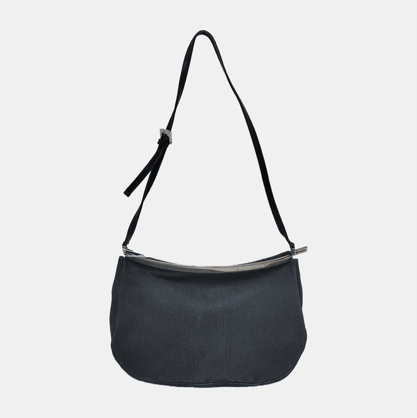 FENDI Dark blue denim single shoulder bag crossbody Silver Hardware-(SKU)-944960324