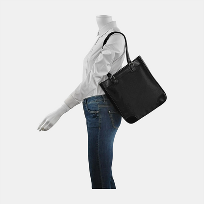 CELINE Tote bag Black Canvas Floral Single Shoulder and Handbag Silver Hardware shoulder straps-(SKU)-944828633