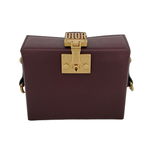 DIOR Dioraddict Small Burgundy Leather Crossbody Bag, Shoulder Bag, Golden Hardware, Removable Strap-(SKU)-945647624