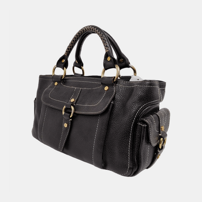 CELINE Tote bag Brown Cowhide Handbag Golden hardware-(SKU)-946083978