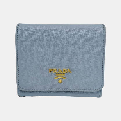 PRADA Small size Blue Leather Wallet-(SKU)-946563972