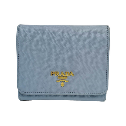 PRADA Small size Blue Leather Wallet-(SKU)-946563972