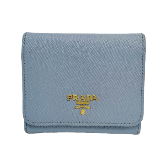 PRADA Small size Blue Leather Wallet-(SKU)-946563972