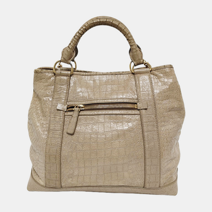Miu Miu Tote bag Khaki Cowhide Crocodile Pattern Single Shoulder Bag Tote Bag Crossbody Golden hardware Removable shoulder strap-(SKU)-947097579