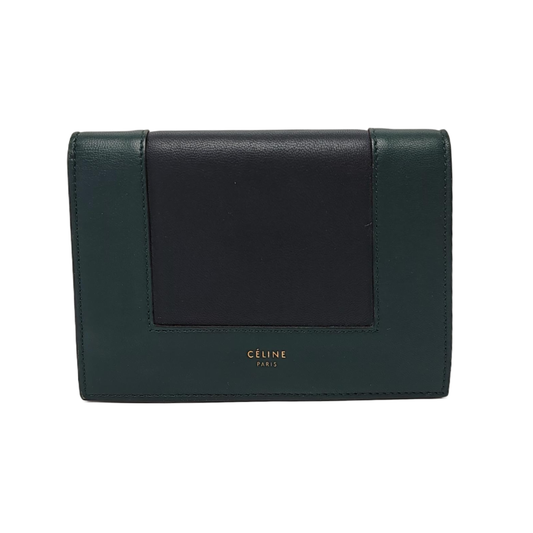 CELINE Green Cowhide Wallet Golden hardware-(SKU)-947043201