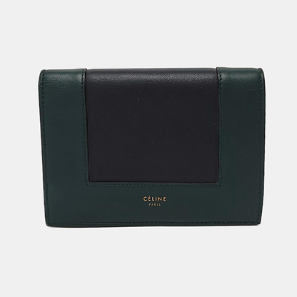 CELINE Green Cowhide Wallet Golden hardware-(SKU)-947043201