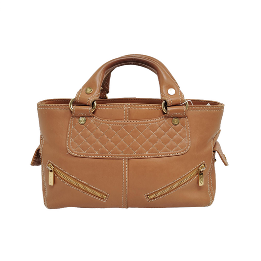 CELINE BOOGIE Medium size Brown Cowhide Handbag Golden hardware-(SKU)-947525770