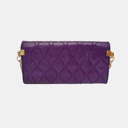 Miu Miu Purple Lamb Leather Quilted Wallet Golden hardware-(SKU)-947973528