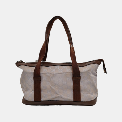 GUCCI Light Purple Canvas Monogrammed Tote Bag Shoulder Bag Ruthenium color hardware-(SKU)-948093980