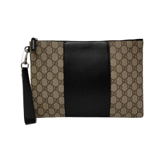GUCCI GG Supreme Brown Coated Canvas Monogrammed Tote Handbag Silver Hardware-(SKU)-939177911