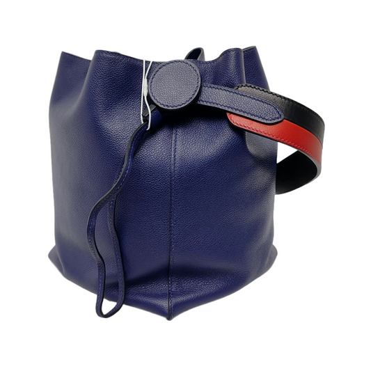 HERMÈS Licol 17 Glaze Blue Swift Leather Shoulder Bag Crossbody Bag with Silver Hardware D-(SKU)-948360845