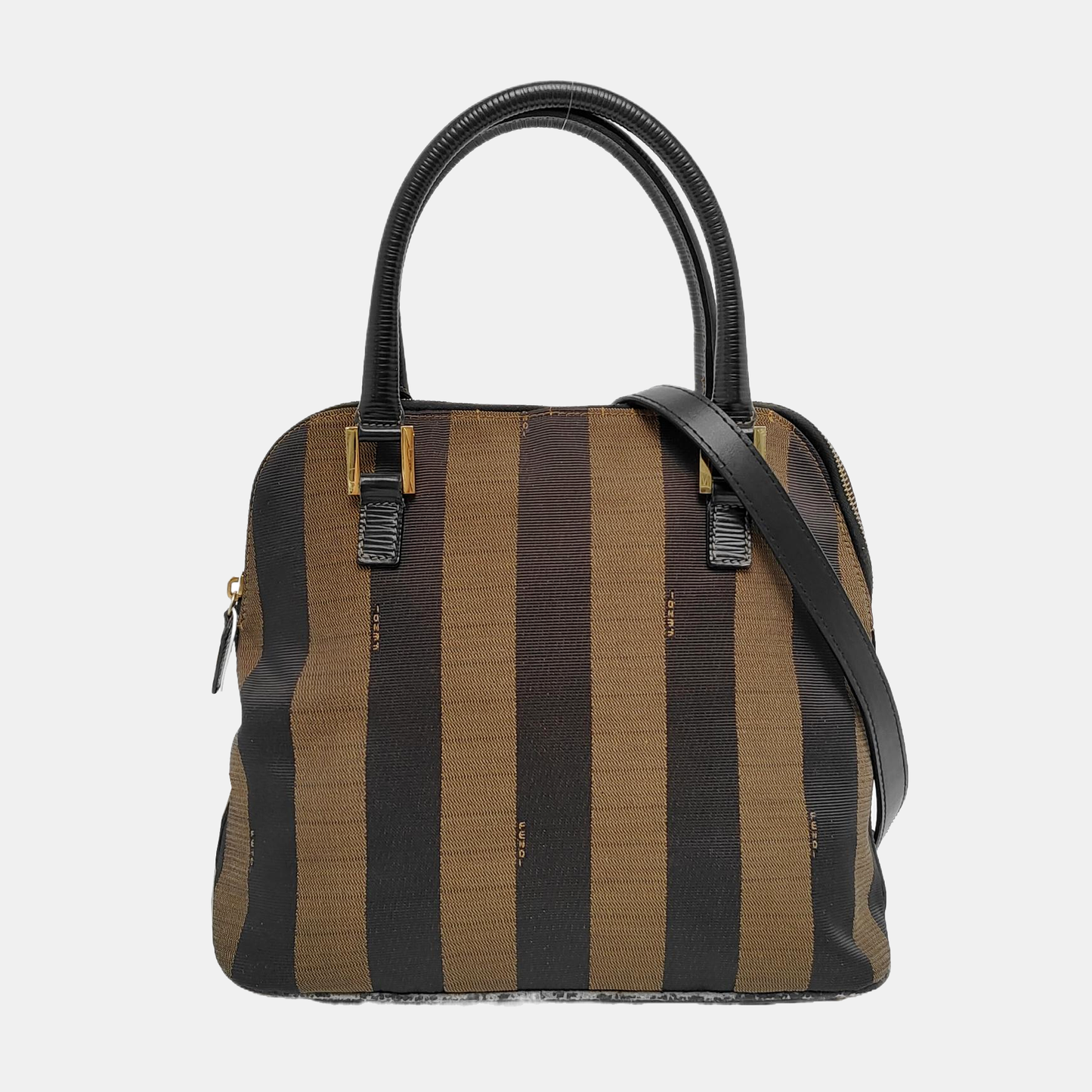 FENDI Brown Canvas Handbag Golden hardware-(SKU)-948418189