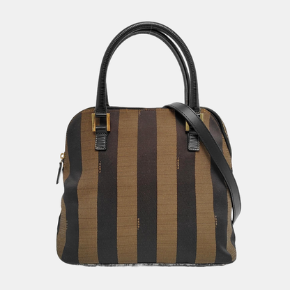 FENDI Brown Canvas Handbag Golden hardware-(SKU)-948418189