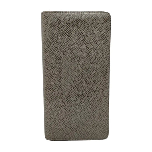 LOUIS VUITTON BRAZZA Gray Cowhide Wallet Silver Hardware-(SKU)-948585985