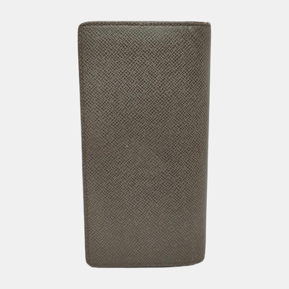 LOUIS VUITTON BRAZZA Gray Cowhide Wallet Silver Hardware-(SKU)-948585985