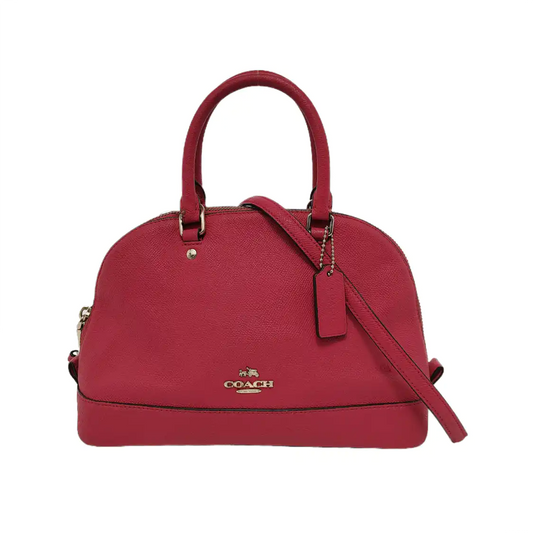 COACH SIERRA Medium size Red Leather Shoulder Bag Crossbody Tote Bag Silver Hardware Removable shoulder strap-(SKU)-948647189