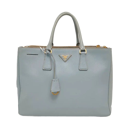 PRADA Galleria Extra Large Light Blue Cowhide Single Shoulder Bag Handbag Golden hardware-(SKU)-948949489