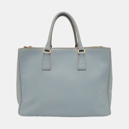 PRADA Galleria Extra Large Light Blue Cowhide Single Shoulder Bag Handbag Golden hardware-(SKU)-948949489