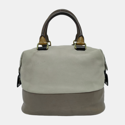 CELINE Khaki Leather Single Shoulder Bag Tote Bag Golden hardware-(SKU)-948941217