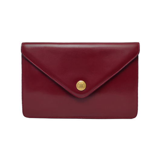 CELINE Red Calfskin Triumph Handbag Golden hardware-(SKU)-949081415