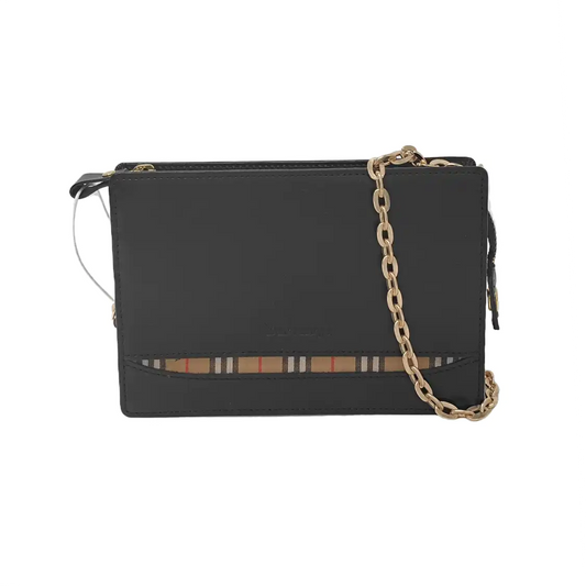 BURBERRY Black Cowhide Clutch Golden hardware-(SKU)-948083814