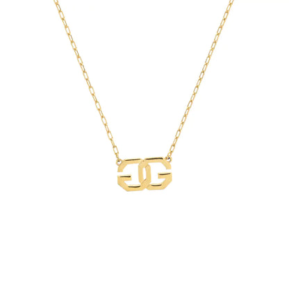 GIVENCHY G Cube 金色合金LOGO项链 Length38cm-(SKU)-942285428