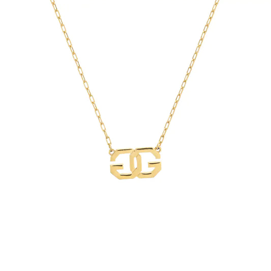GIVENCHY G Cube 金色合金LOGO项链 Length38cm-(SKU)-942285428