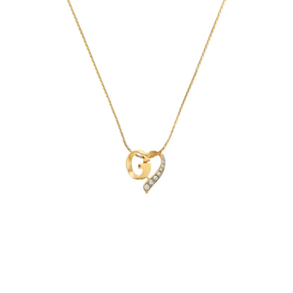 GIVENCHY G Link Gold Alloy Artificial Crystal Embedded Necklace Length37cm-(SKU)-942285158