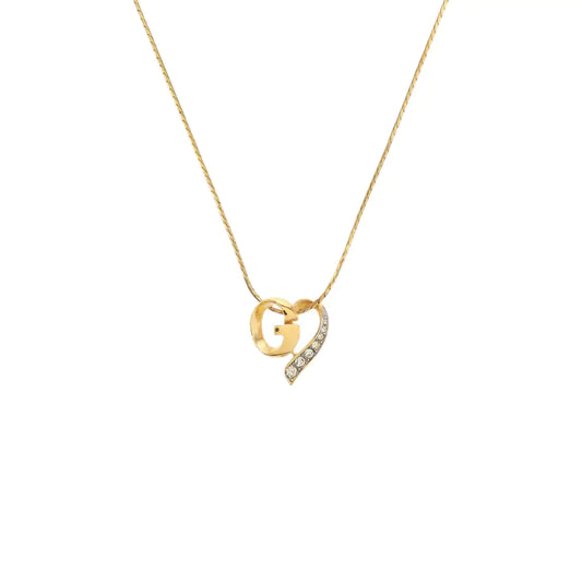 GIVENCHY G Link Gold Alloy Artificial Crystal Embedded Necklace Length37cm-(SKU)-942285158