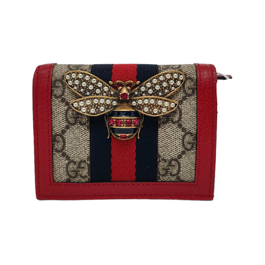 GUCCI Queen Margaret Beige Canvas Monogram Wallet Golden hardware Complete Accessories-(SKU)-949493717