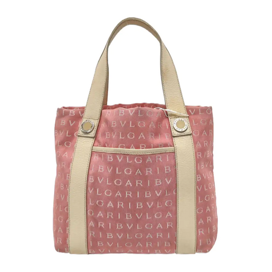 BVLGARI SOPHIA Pink Canvas Floral Handbag Single Shoulder Bag Golden hardware Sub-bag-(SKU)-949452566