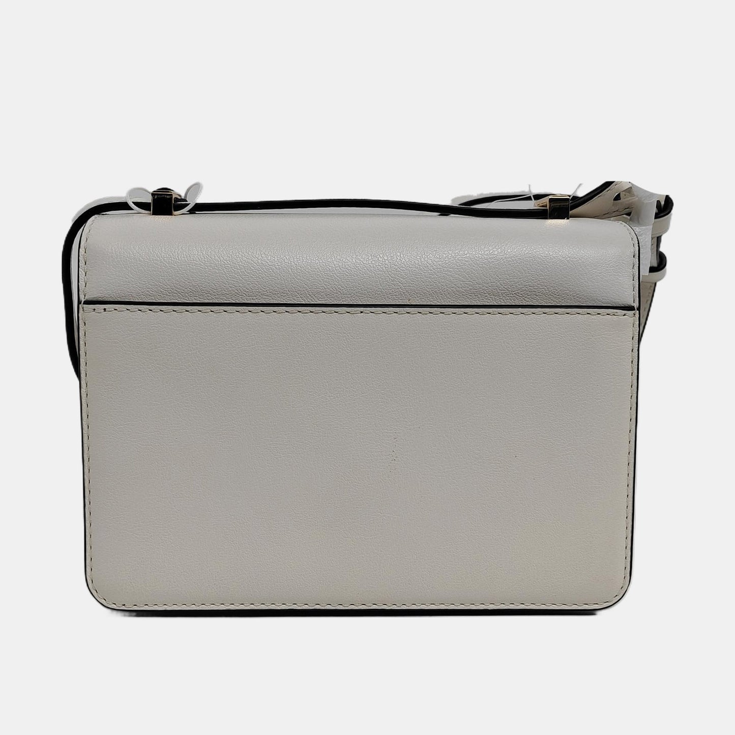 MICHAEL KORS Hendrix Extra Small White Leather Crossbody Single Shoulder Bag Golden hardware Removable shoulder strap-(SKU)-950008271