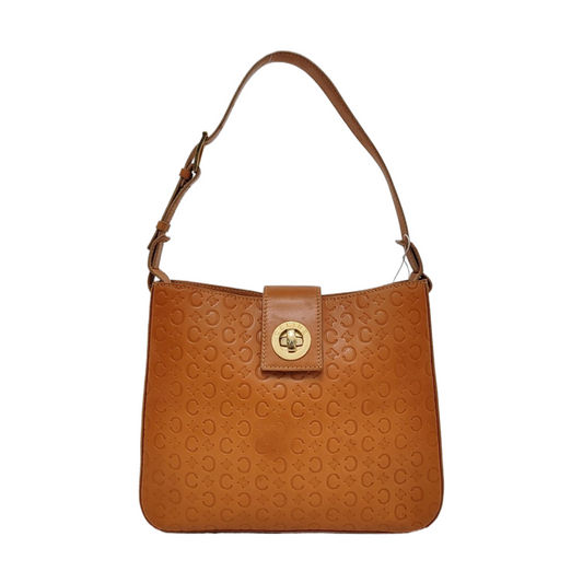 CELINE Caramel Cowhide Triumph Monogrammed Single Shoulder Bag Handbag Golden hardware-(SKU)-950054441