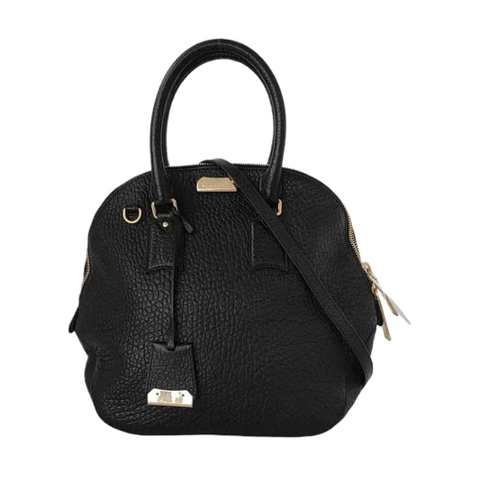 BURBERRY Clifton Black Cowhide Single Shoulder Bag Tote Bag Golden hardware Removable shoulder strap-(SKU)-950084408