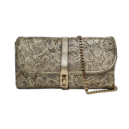 BURBERRY Champagne Leather Shoulder Bag Crossbody Golden hardware Removable shoulder strap-(SKU)-950089818
