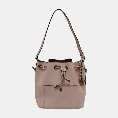 MICHAEL KORS Bucket bag Khaki cowhide embossed single shoulder bag handbag crossbody bag Golden hardware-(SKU)-944251634