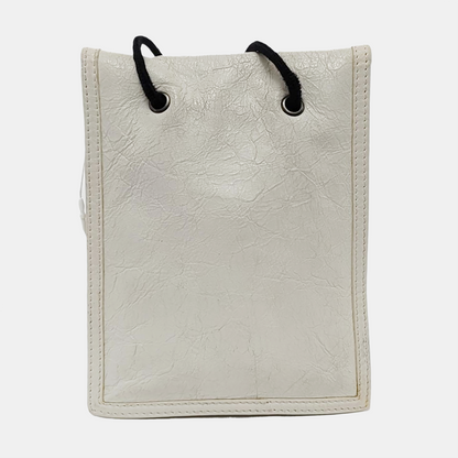 BALENCIAGA Explorer Small size White Sheepskin Single Shoulder Bag Crossbody Bag Black hardware-(SKU)-950105864