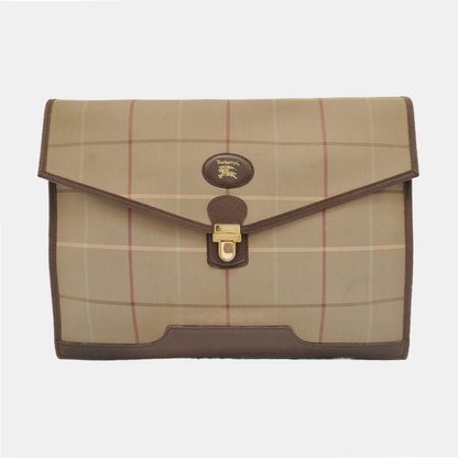 BURBERRY Brown Canvas Handbag Brown Hardware-(SKU)-950319391